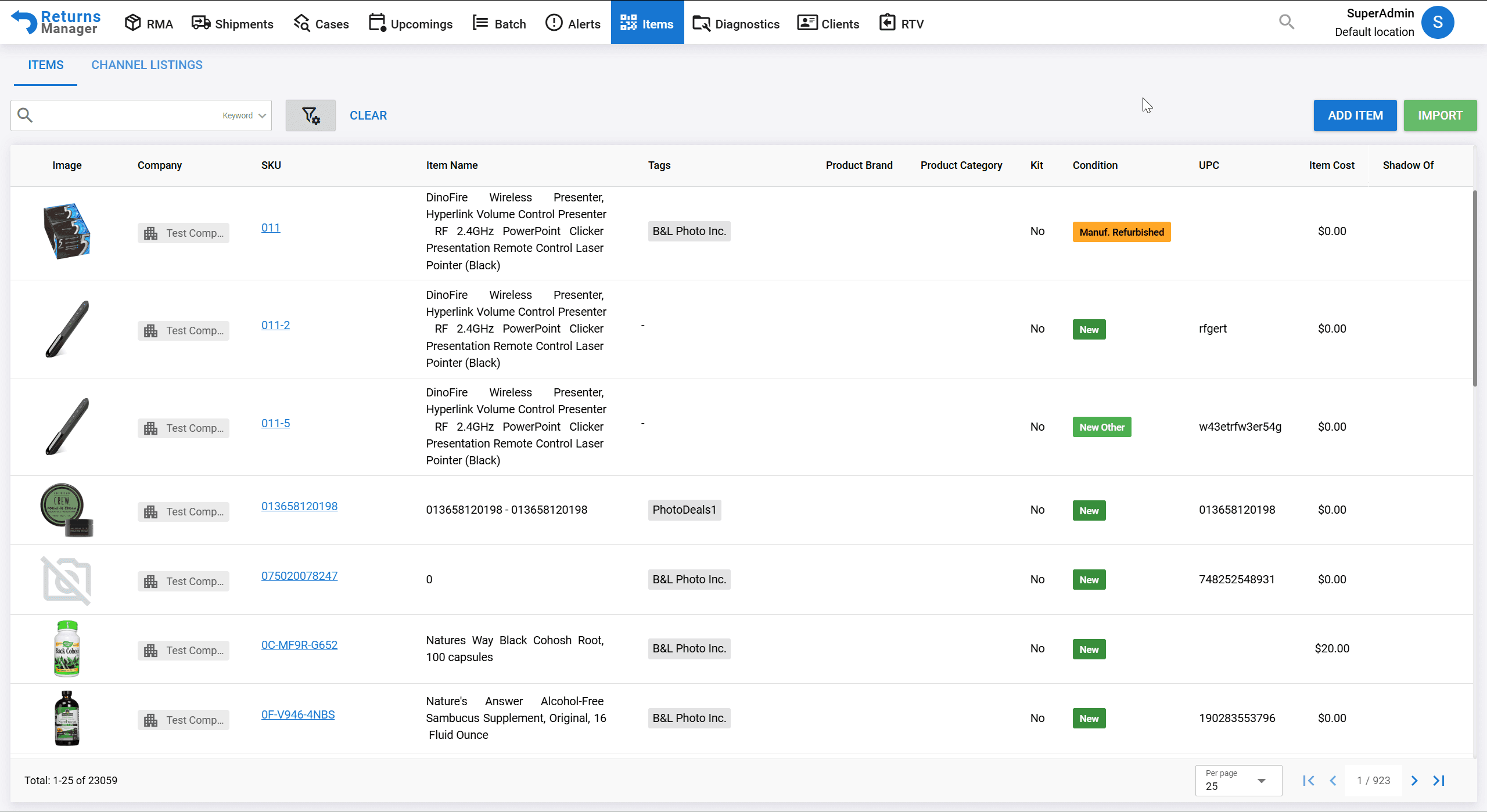Vendor communication & RTV tracking