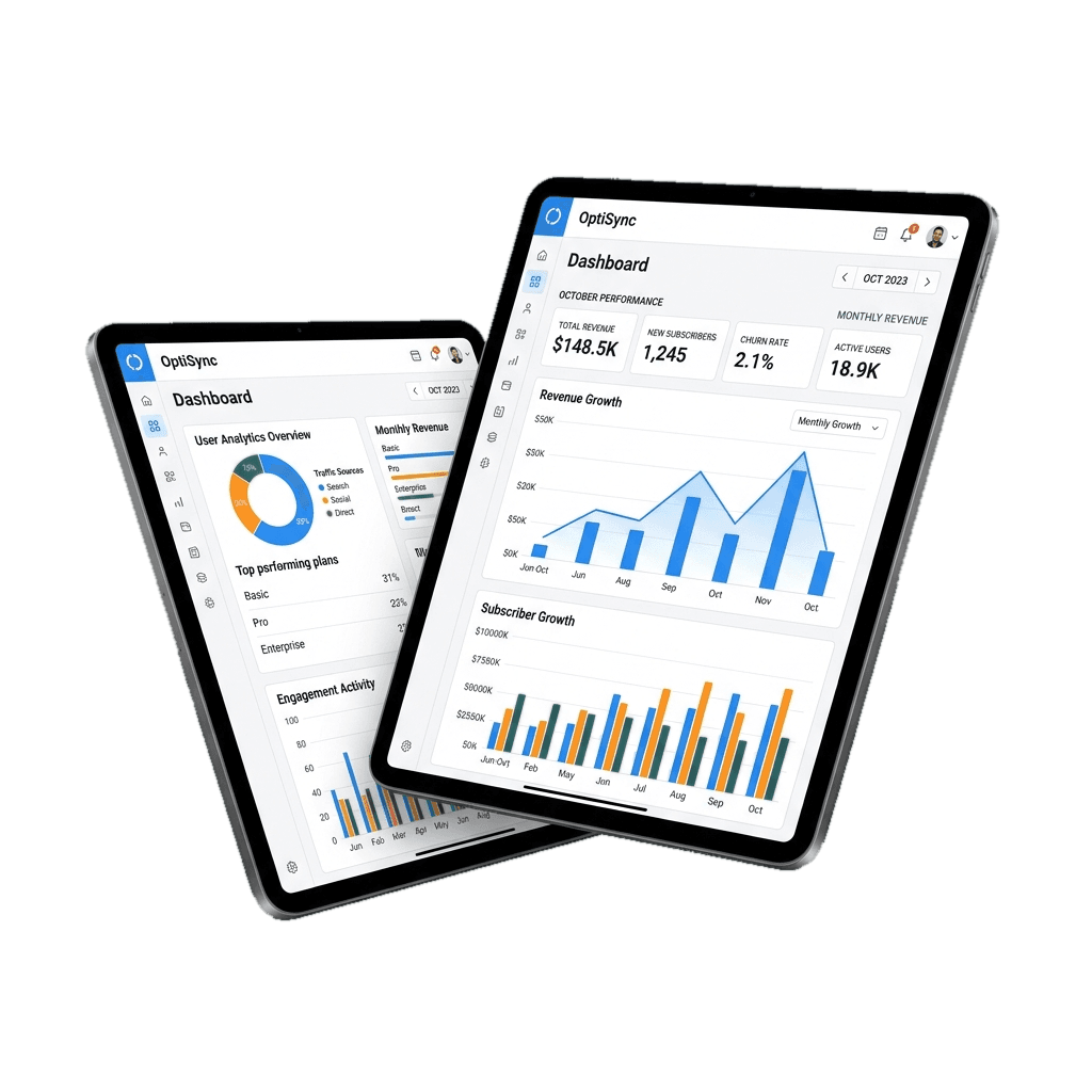 IT Consulting & Analytics Dashboard Mockup